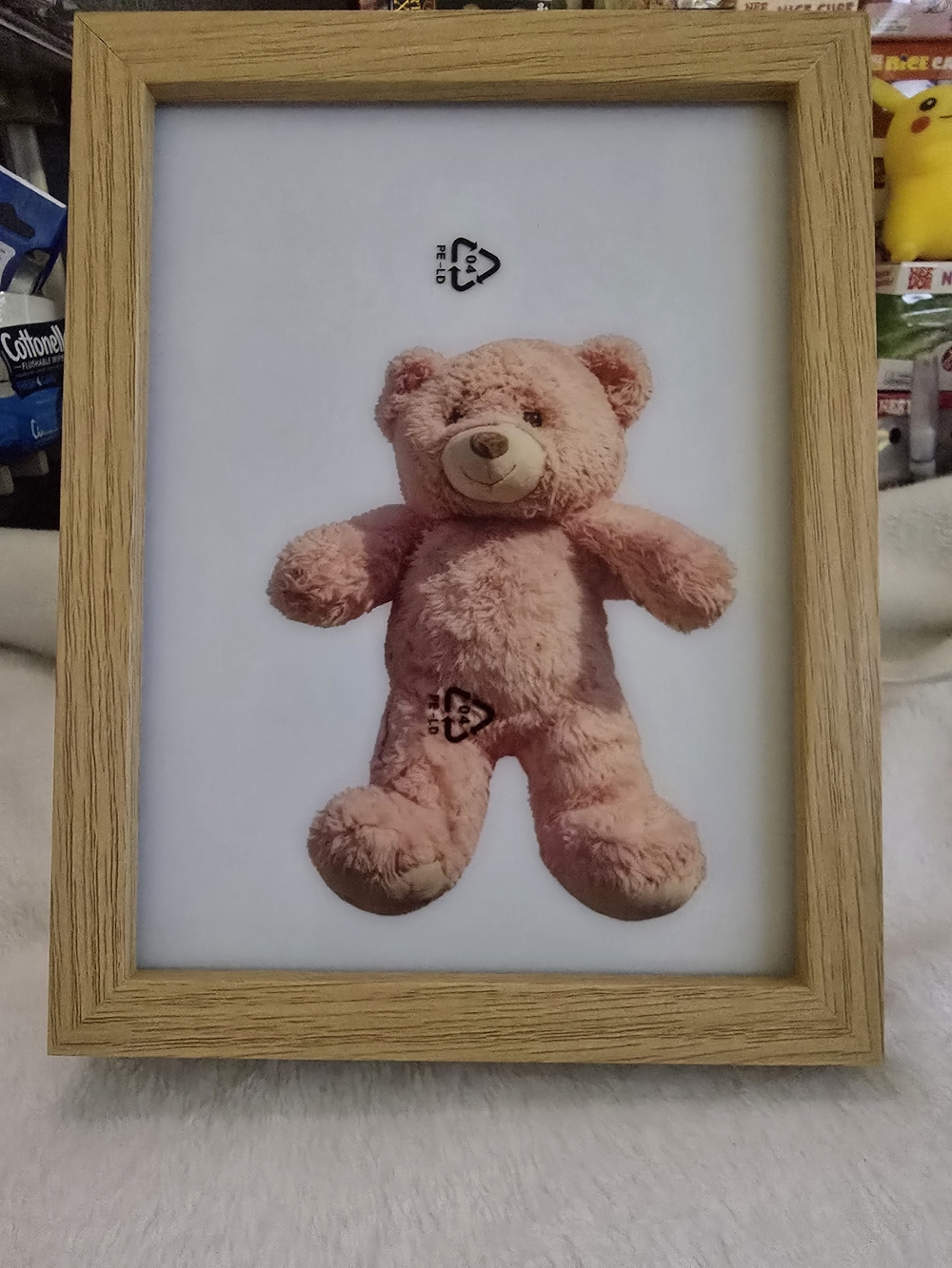 Framed Pink Teddy Bear Wall Art - Home Art